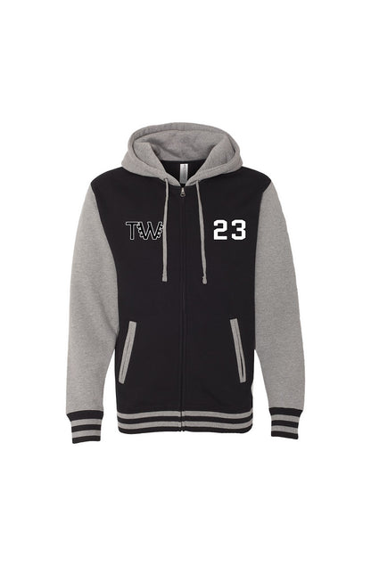 TLW 2023 varsity style zip up hoodie