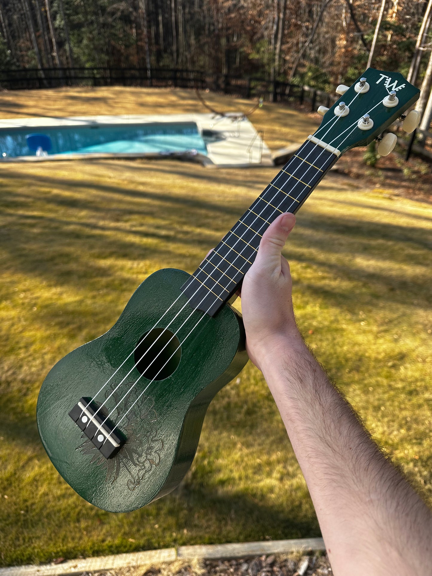 Green Flower Ukulele