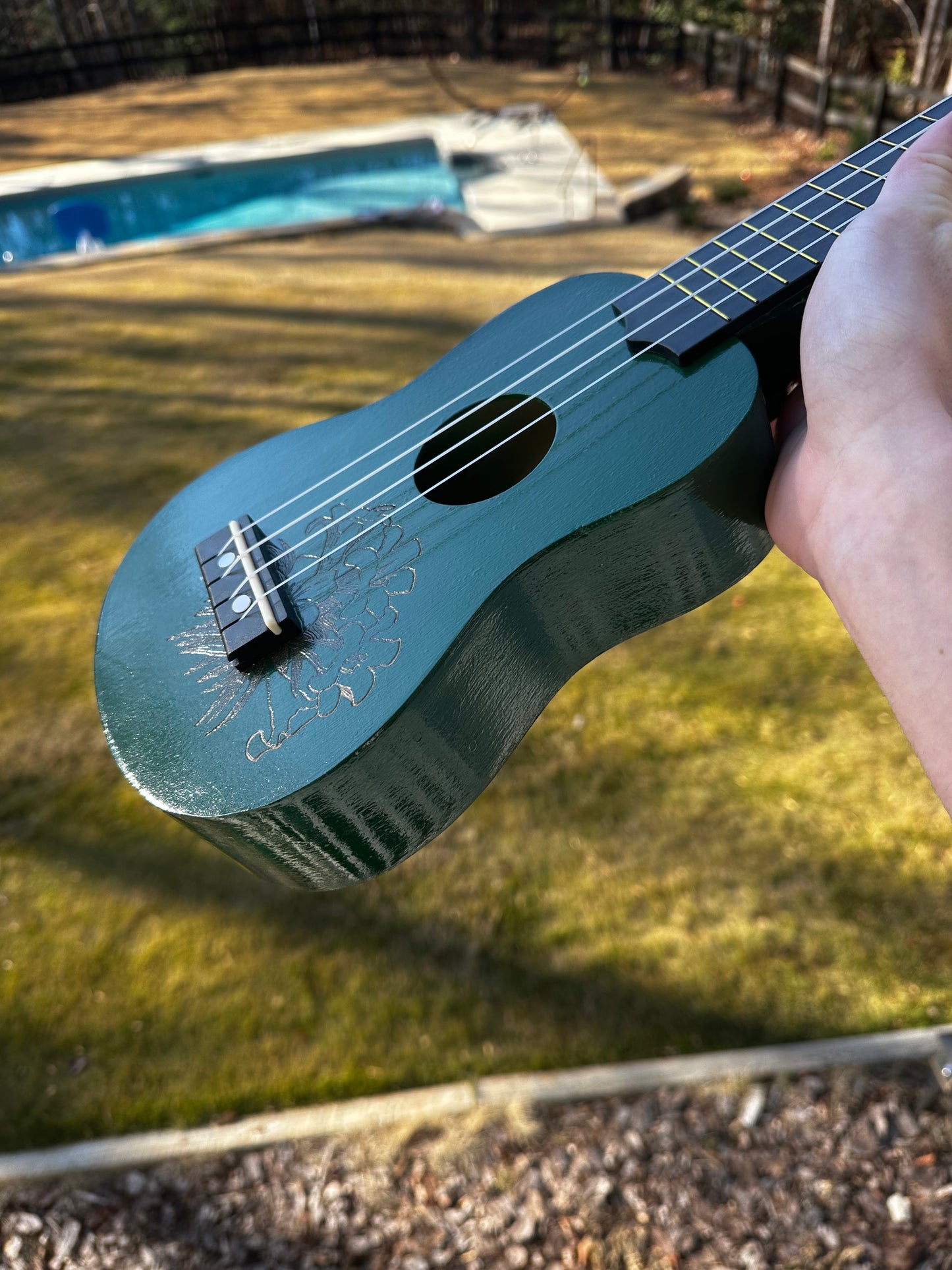 Green Flower Ukulele