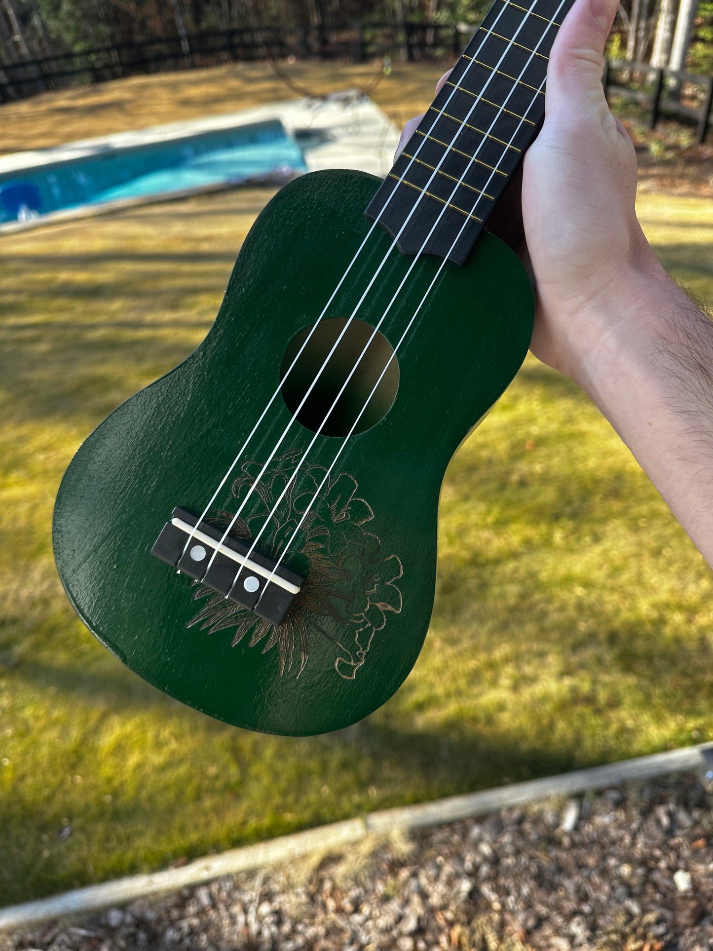 Green Flower Ukulele