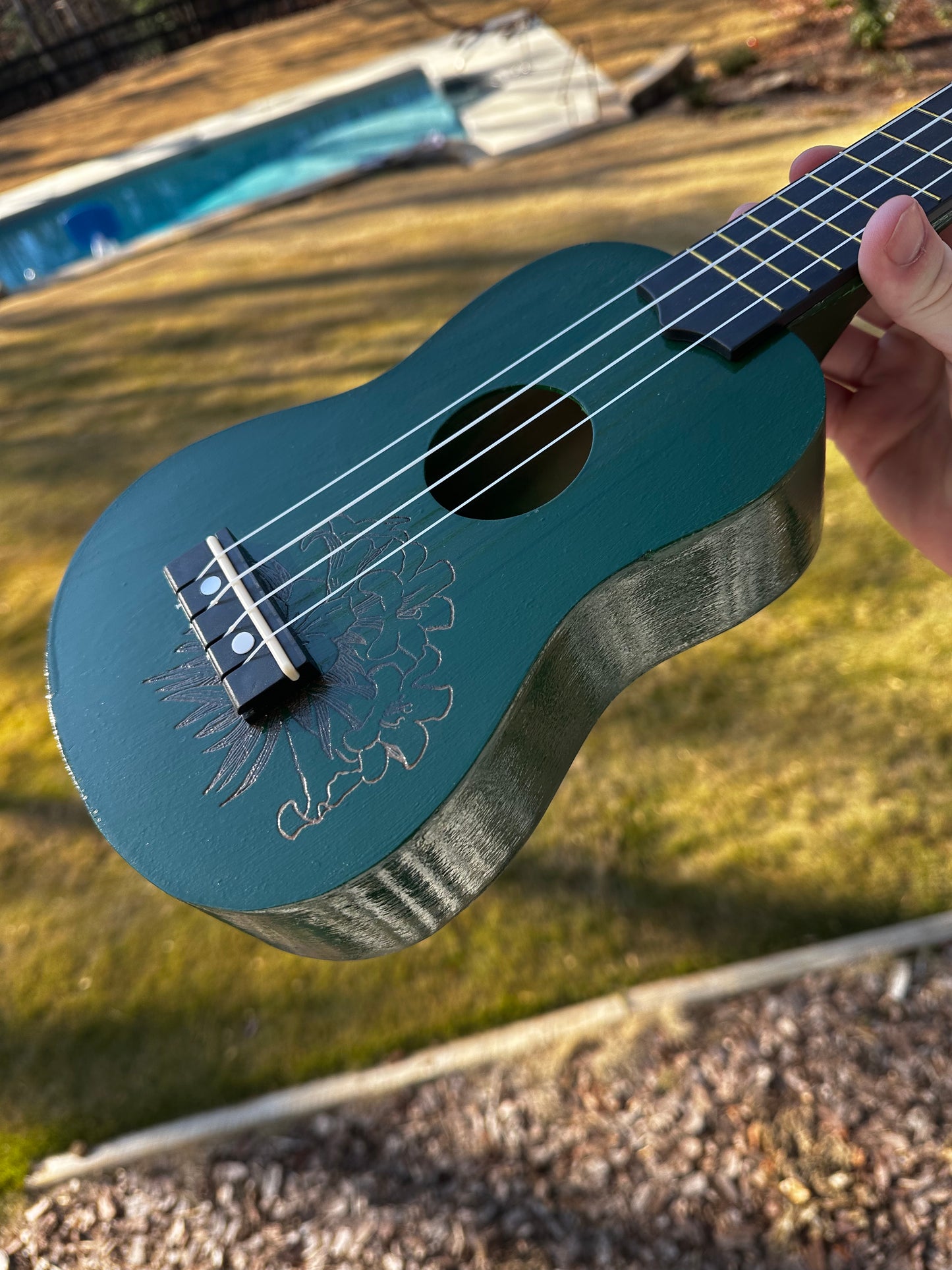 Green Flower Ukulele